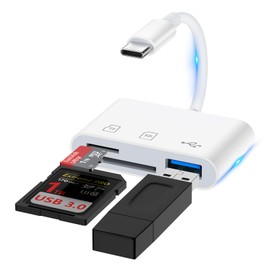 SD Card Reader, 3 in 1 Multi-Type C, Memory Card Reader, USB/SD/TF Converter Adapter, 0TG Function, No Settings, No Settings, High Speed Transmission, Two-Way Transfer, Camera Reader, Compatible with