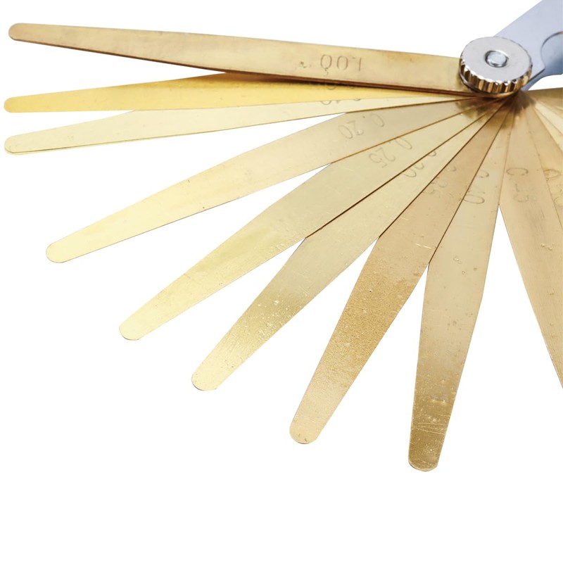 Dasqua 1620-0100 20 Piece Metric Brass Feeler Gauge for Spark