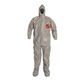 DuPont Tychem 6000 Hooded and Booted Coverall, Gray, X-Large, 6-Pack