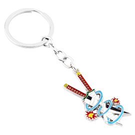 Weeb Keychains Demon Slayer Keychain, Sword Key Ring for Demon Slayer Fans, Anime Gifts with Durable Metal & Vibrant Colors, Phone Charm, Cool Katana Keychain for Bag, Wallet & Car Key | Tengen Uzui