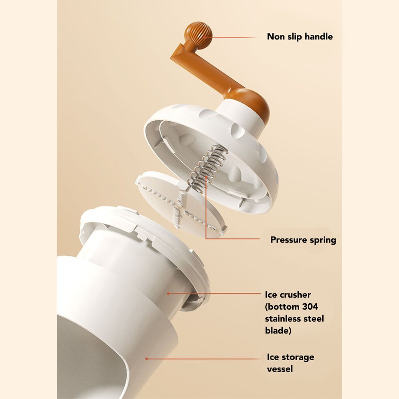Portable Ice Crusher PP Manual Shaved Snow Cone Machine DIY