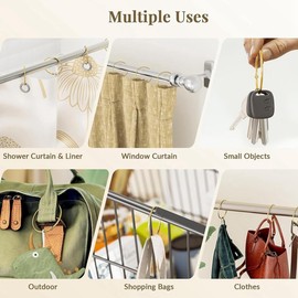 Roarrter Shower Curtain Rings, Hooks Shower Curtain Rings Rust Proof, Anti-Drop Round Shower Rings for Curtain,Black