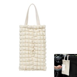 VBGURR Taschentuchbox Auto, Rücksitz Hängen Auto Taschentuchhalter, Taschentuchhalter für Auto Papierhandtuchhalter Aufbewahrungsbox Auto Zubehör Innenraum (Beige)