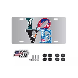 BLVD Philadelphia Love License Plate Aluminum Car Tag Truck Fan Sport Teams Mashup