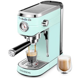 CASABREWS Espresso Machine 20 Bar, Cappuccino Machine with Milk Frother Steam Wand, Stainless Steel Espresso Maker for Home, Espresso Coffee Machine with 34oz Removable Water Tank, Pastel Green