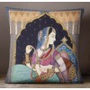S4Sassy Multicolor Home Decor Mughal Print Square Cushion Cover Pillow
