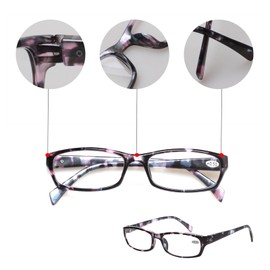 Kerecsen Reading Glasses 5 Pairs Fashion Ladies Readers Spring Hinge with Pattern Print Eyeglasses for Women (Mix Color -2, 1.75)