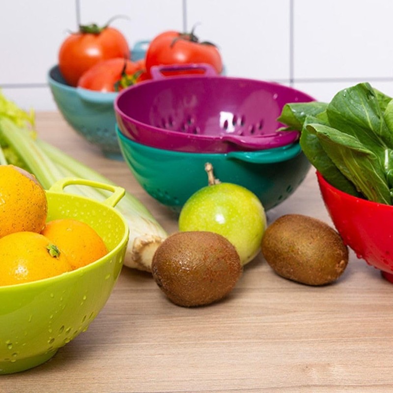 couponhub Heavy Duty 6 Inch Food Colander,Large Capacity Vegetable Strainer