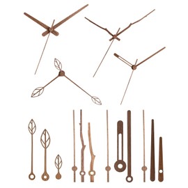 LEEQ Set of 4 Types of Walnut Wood Clock Hands - Hands for Wall Clock, Clock Accessories for Clock Repair Replacement DIY, Leaf Shape, Suitable for 12 Inch Clock