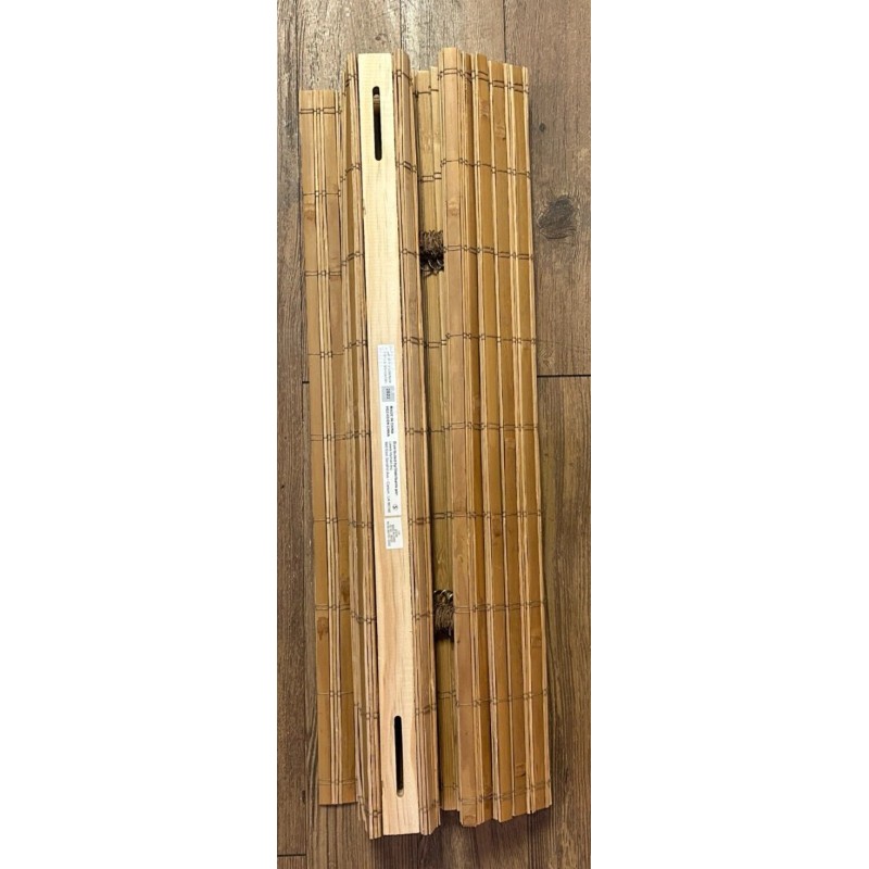 Home Decorators Collection Modern Farmhouse Honey Flat-Weave Cordless Bamboo Shade