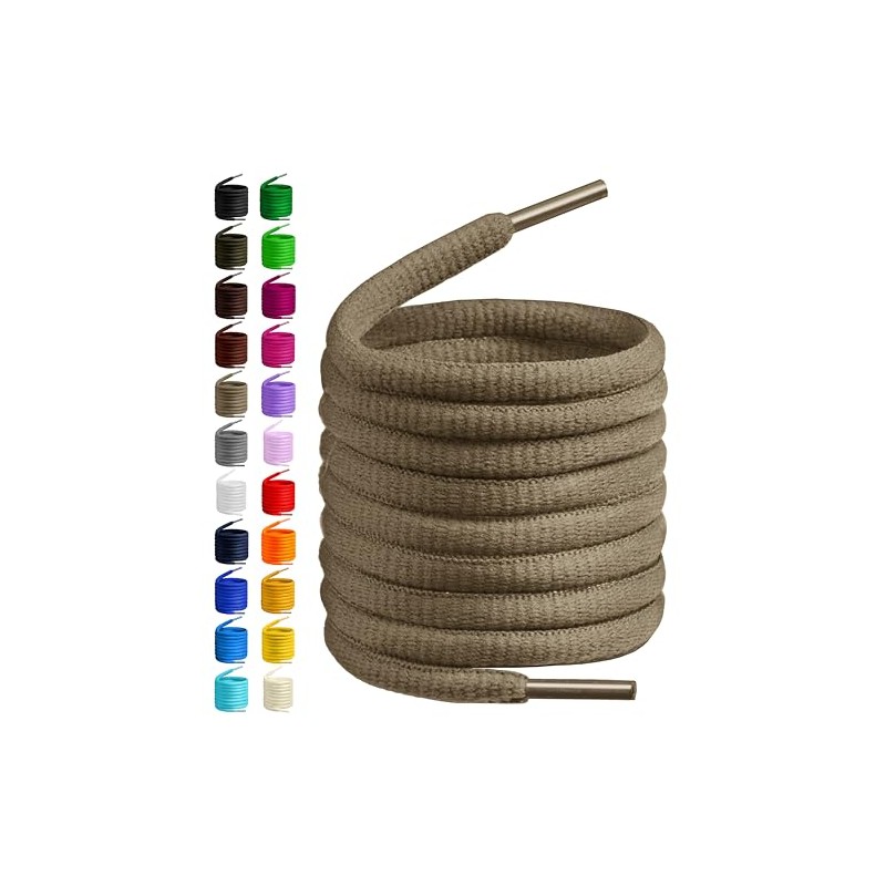 Birch Oval Shoelaces 27 Colors Half Round 1/4" Shoe Laces