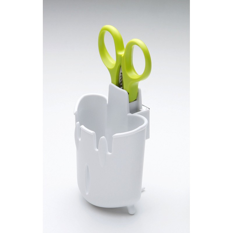Greenbell G-2008 Stainless Steel Handy Kitchen Scissors with Holder, Green