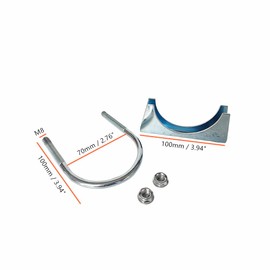 Heavy Duty U-Bolt Muffler Exhaust Clamps for 70mm Diameter Tail Pipe, Stainless Steel Universal Silencer Saddle Style 2-3/4" Automotive U-shaped Exhaust Pipe Hook Clip Connector (2 Pack)
