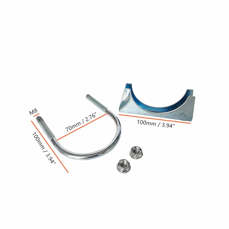 Heavy Duty U-Bolt Muffler Exhaust Clamps for 70mm Diameter Tail