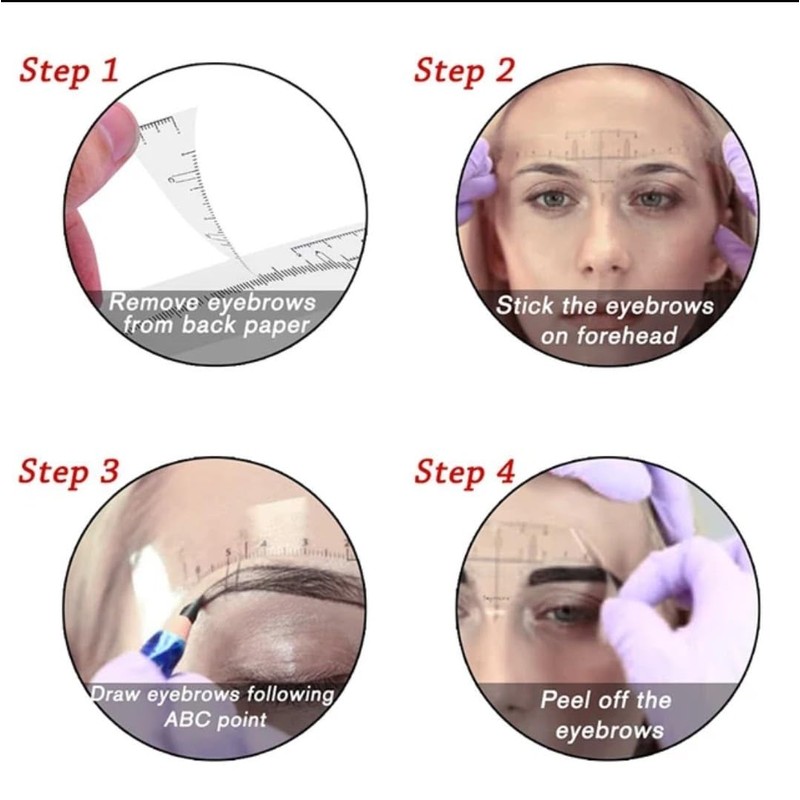 100Pcs Eyebrow Ruler Sticker Disposable Eyebrow Mapping Ruler Sticker for