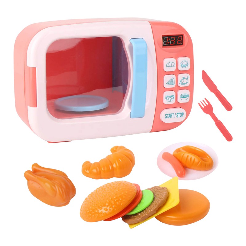 Kids Electric Microwave Oven Toy Set Cool Music Simulation Cooking