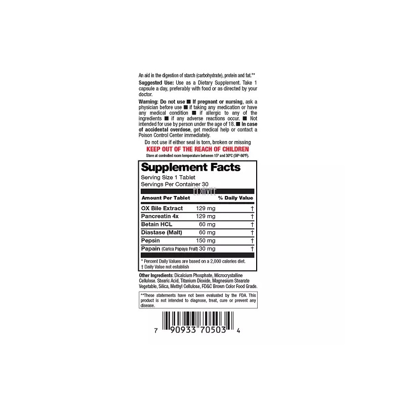 Source Naturals Sales Biliares 30 Digestive Enzymes Ox Bile Pancreatin