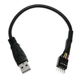BAIRONG Black 9-Pin USB IDC Dupont Male Header to Single USB 2.0 Type A Male Cable 7.8 Inches
