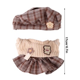 Lyreh Plush Dolls Clothes Set, 6.7 inch Designer Doll Clothes Plush Toy Skirt Outfit Cute Soft Accessories for Collection Display