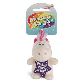 NICI Unicorn Pendant Theodor Du bist Unique, 8 cm, White/Pink