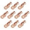 RIOCAN 10pcs 2 AWG-1/4”(M6) Ring Terminals 2 Gauge Battery Lugs
