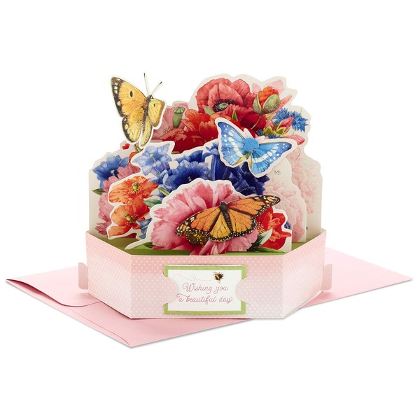 Hallmark Pop Up Birthday Card (Marjolein Bastin Displayable Butterfly and Flower Bouquet)