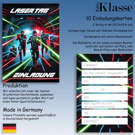 10 Children's Invitation Cards Invitation Children's Birthday Party Laser Day Boys and Girls Children's Birthday Party First Day at School 5 6 7 8 9 10 11 12 13 14