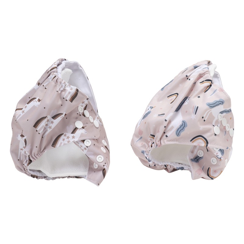 2pcs Baby Cloth Diapers Reusable Washable One Size Adjustable Stretchy