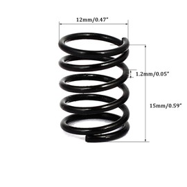 TOP-VIGOR 10Pcs Compression Spring, 1.2mm Wire Dia, 12mm OD, 15mm Free Length Dual Extended Durable Dual Hook Tension Spring for Furniture Screen Doors Repair Projects