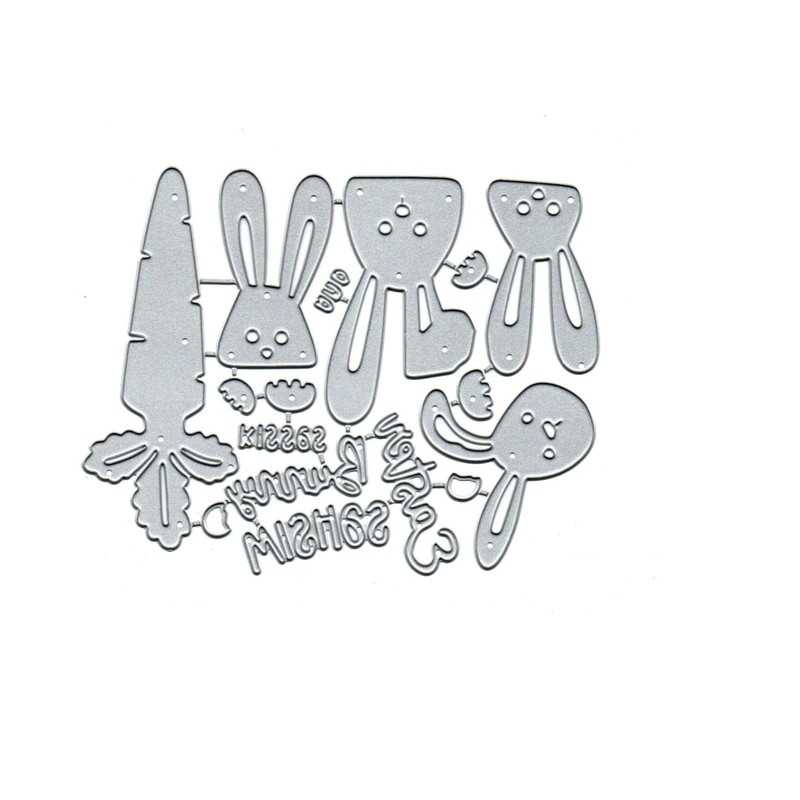 Merry Easter Bunny Carrots Metal Die Cuts,Spring Sunflower Frame Leaf