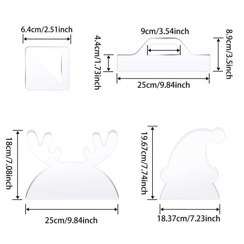 4 Pcs Charcuterie Board Handle Template, Acrylic Router Templates for