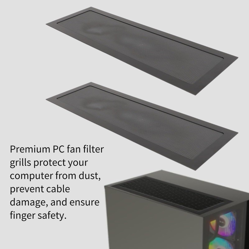 2pcs Magnetic Dust Filter PC, Computer Fan Filter Grills PVC,