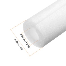sourcing map 2pcs Pipe Insulation Foam Tube Split Pipe Lagging 30mm(1 3/16 Inch) ID 60mm OD 3ft Freeze Protection for Copper Pipe, White