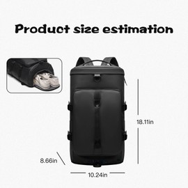 Gym Bag for Men,Large Waterproof Duffle Bag for Sports, Travel & Work,Gym Bag Men with Shoe Compartment & Wet Pocket (Black)