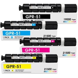 MasaiMara GPR51 GPR-51 High Capacity Compatible Toner Cartridge for Canon C350 C350iF C350P C355iF C250 C250iF C255iF Printer (Black, Cyan, Yellow, Magenta, 4-Pack)