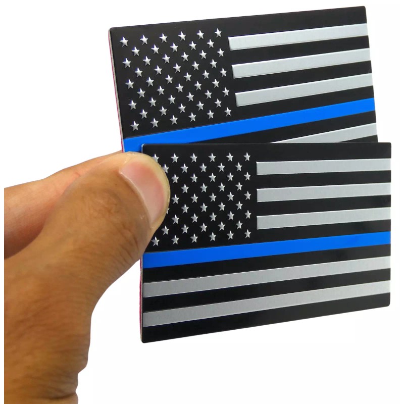 Riley Express 2x ALUMINUM Thin Blue Line Decal Sticker Car,