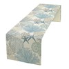 Blue Teal Coral Table Runners, Summer Beach Starfish Coastal Coffee