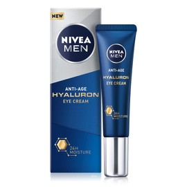 NIVEA MEN Hyaluron Eye Cream (15ml), Powerful Anti-Ageing Eye Cream with Hyaluronic Acid, Moisturising Eye Cream for Wrinkles and Fine Lines, Men's Eye Cream