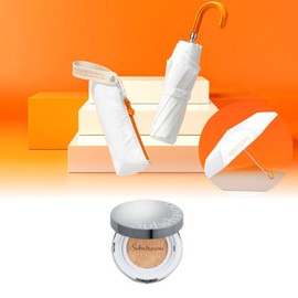Sulwhasoo 설화수 3단 우산&설화수 퍼펙팅 쿠션 에어리 미니 21N1 베이지 5g 세트 Sulwhasoo 3-Step Umbrella & Perfecting Cushion Airy Mini 21N1 Beige 5g Set