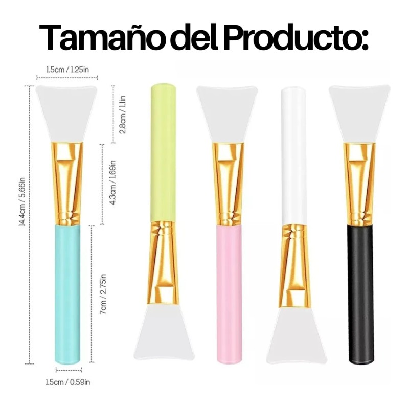 5 Pinceles Faciales De Silicona Aplica Mascarillas Cremas Fu
