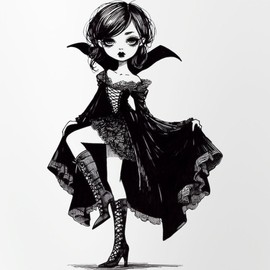 CafePress Vampire Girl Pint Glass, 16 oz. Drinking Glass