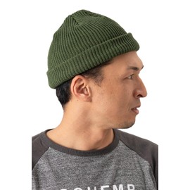 Nakota Colunaline Organic Cotton Heavy Rib Short Watch Cap, Knit Hat, Solid, Thick, Simple, Men's, Women's, Autumn, Winter, green
