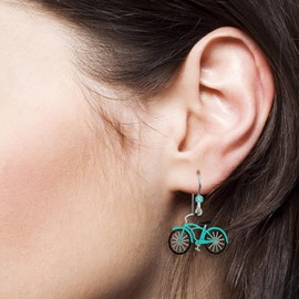 FashionJunkie4Life Old Fashioned Bicycle Earrings w/Sterling Silver Ear Wires