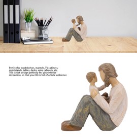 Father and Son Figurines, Fathers Day Shelf Decor Family Figurine Gifts, Resin Desktop Decoration Father Son Sculpture Father Son Remembrance Statue for Bedroom, Living Room