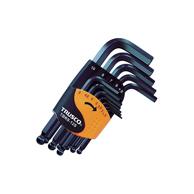 TRUSCO TBRS-12S Ball Point Hex Key Set, Short Type, Set