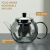 28OZ Glass Teapot with Infuser Stovetop Safe, 800ml Borosilicate Glass