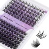 Individual Eyelash Clusters, Lashes, D Curl, 12-16 mm, 0.07 mm,