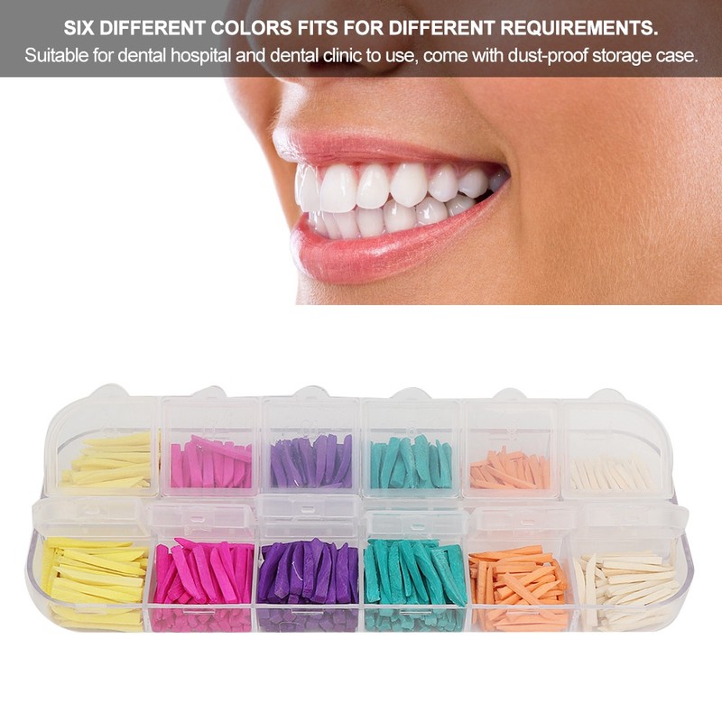 Colorful Dental Restoration Interdental Composite Contoured Wooden Wedges (600pcs)