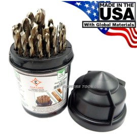 Cle-Line Cle Line 29pc COBALT M42 Hex Shank Drill Bit Set 1/16-1/2 Jobber Lengths USA