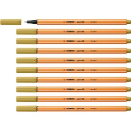 Fineliner - STABILO point 88 - Pack of 10 - Khaki